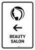Beauty Salon With Left Arrow White Portrait - Wall Sign