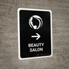 Beauty Salon With Right Arrow Black Portrait - Wall Sign