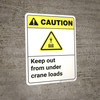 Caution: Keep Out From Under Crane Loads ANSI - Wall Sign