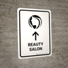 Beauty Salon With Up Arrow White Portrait - Wall Sign