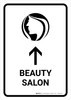 Beauty Salon With Up Arrow White Portrait - Wall Sign
