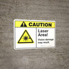 Caution: Laser Area Vision Damage May Result ANSI - Wall Sign
