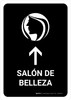 Beauty Salon With Up Arrow Black Spanish Portrait - Wall Sign Beauty Salon With Up Arrow Black Spanish Portrait - Wall Sign