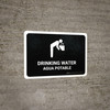 Drinking Water Black Bilingual Spanish Landscape - Wall Sign Drinking Water Black Bilingual Spanish Landscape - Wall Sign