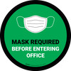 Mask Required Before Entering Office Green Circular - Floor Sign Mask Required Before Entering Office Green Circular - Floor Sign