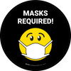 Masks Required Black Circular - Floor Sign