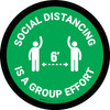 Social Distancing Is A Group Effort Green Circular - Floor Sign Social Distancing Is A Group Effort Green Circular - Floor Sign