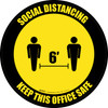 Social Distancing Keep This Office Safe Yellow Circular - Floor Sign Social Distancing Keep This Office Safe Yellow Circular - Floor Sign