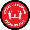 Social Distancing Keeps Us Safe Red Circular - Floor Sign