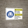 Caution: No Entry Without Vest ANSI - Wall Sign Caution: No Entry Without Vest ANSI - Wall Sign