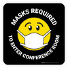 Masks Required To Enter Conference Room Black Square - Floor Sign