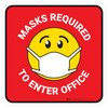 Masks Required To Enter Office Red Square - Floor Sign