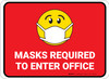Masks Required To Enter Office Red Rectangular - Floor Sign Masks Required To Enter Office Red Rectangular - Floor Sign