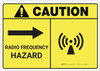 Caution: Radio Frequency Right Arrow ANSI - Wall Sign Caution: Radio Frequency Right Arrow ANSI - Wall Sign