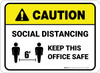 Caution: Social Distancing Keep This Office Safe Rectangular - Floor Sign Caution: Social Distancing Keep This Office Safe Rectangular - Floor Sign