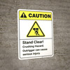 Caution: Stand Clear Crushing Hazard ANSI - Wall Sign Caution: Stand Clear Crushing Hazard ANSI - Wall Sign