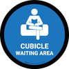 Cubicle Waiting Area Blue Circular - Floor Sign Cubicle Waiting Area Blue Circular - Floor Sign