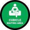 Cubicle Waiting Area Green Circular - Floor Sign