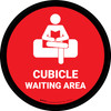 Cubicle Waiting Area Red Circular - Floor Sign