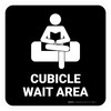 Cubicle Wait Area Black Square - Floor Sign Cubicle Wait Area Black Square - Floor Sign