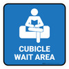 Cubicle Wait Area Blue Square - Floor Sign