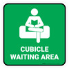 Cubicle Waiting Area Green Square - Floor Sign