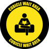 Cubicle Wait Area Yellow with Icon Circular - Floor Sign Cubicle Wait Area Yellow with Icon Circular - Floor Sign
