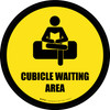 Cubicle Waiting Area Yellow Circular - Floor Sign Cubicle Waiting Area Yellow Circular - Floor Sign