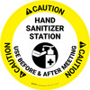 Caution: Use Before And After Meeting Circular - Floor Sign