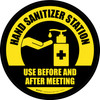 Use Before And After Meeting Yellow Circular - Floor Sign