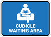 Cubicle Waiting Area Blue Rectangle - Floor Sign
