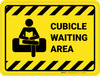Cubicle Waiting Area Yellow Hazard Rectangle - Floor Sign