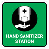 Hand Sanitizer Station Green Square - Floor Sign Hand Sanitizer Station Green Square - Floor Sign