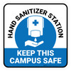 Keep This Campus Safe Hand Sanitizer Blue Square - Floor Sign