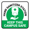 Keep This Campus Safe Hand Sanitizer Green Square - Floor Sign