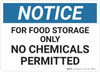 Notice: No Chemicals Permitted - Wall Sign Notice: No Chemicals Permitted - Wall Sign