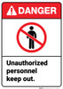 Danger: Unauthorized Personnel Keep Out ANSI - Wall Sign Danger: Unauthorized Personnel Keep Out ANSI - Wall Sign