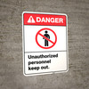 Danger: Unauthorized Personnel Keep Out ANSI - Wall Sign Danger: Unauthorized Personnel Keep Out ANSI - Wall Sign