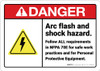 Danger: Arc Flash Shock Hazard Follow All Requirements ANSI - Wall Sign Danger: Arc Flash Shock Hazard Follow All Requirements ANSI - Wall Sign