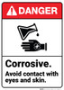Danger: Corrosive Avoid Contact ANSI - Wall Sign