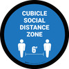 Cubicle Social Distance Zone Blue Circle - Floor Sign Cubicle Social Distance Zone Blue Circle - Floor Sign