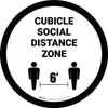 Cubicle Social Distance Zone White Circle - Floor Sign