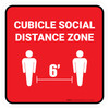 Cubicle Social Distance Zone Red Square - Floor Sign Cubicle Social Distance Zone Red Square - Floor Sign