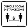 Cubicle Social Distance Zone White Square - Floor Sign Cubicle Social Distance Zone White Square - Floor Sign