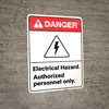 Danger: Electrical Hazard Personnel ANSI - Wall Sign