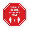 Cubicle Social Distance Zone White Stop Sign Circle - Floor Sign