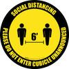 Social Distancing - Please Do Not Enter Cubicle Unannounced Yellow/Black Circle - Floor Sign Social Distancing - Please Do Not Enter Cubicle Unannounced Yellow/Black Circle - Floor Sign