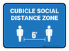 Cubicle Social Distance Zone Blue Rectangle - Floor Sign Cubicle Social Distance Zone Blue Rectangle - Floor Sign