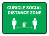 Cubicle Social Distance Zone Green Rectangle - Floor Sign
