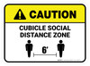 Caution: Cubicle Social Distance Zone Rectangle - Floor Sign Caution: Cubicle Social Distance Zone Rectangle - Floor Sign